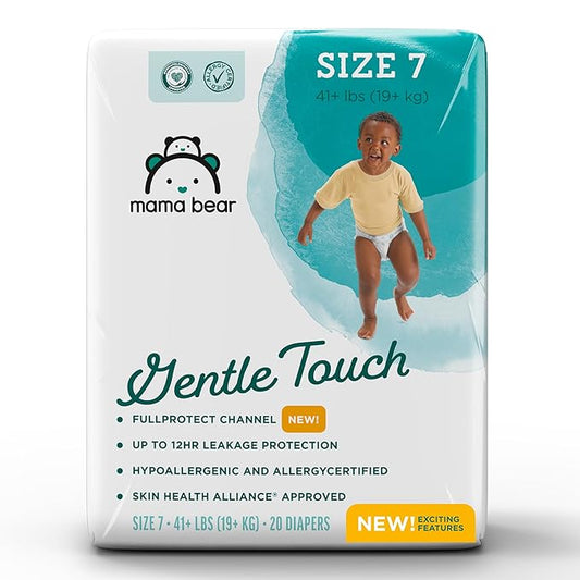Amazon Brand - Mama Bear Gentle Touch Diapers, Size 7, 20 Count