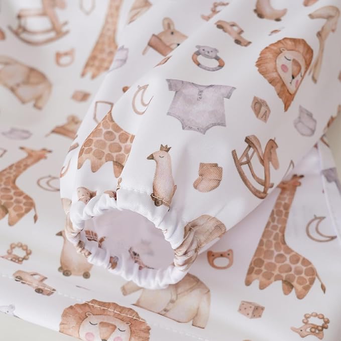 CoolaPeach Long Sleeve Baby Bib - Mess-Proof Feeding Bibs for Babies - Adjustable, Waterproof, and Highchair/Table Attachment