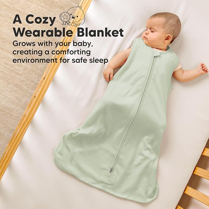 2-Pack Baby Sleep Sacks, Zipper Wearable Blanket - 0.5TOG Organic Cotton, Lightweight,Soft Cozy Infant Sleeping Sack 3-6 months, Easy to Wear Small Newborn Transition Swaddles Sleepsacks (Wildflowers)