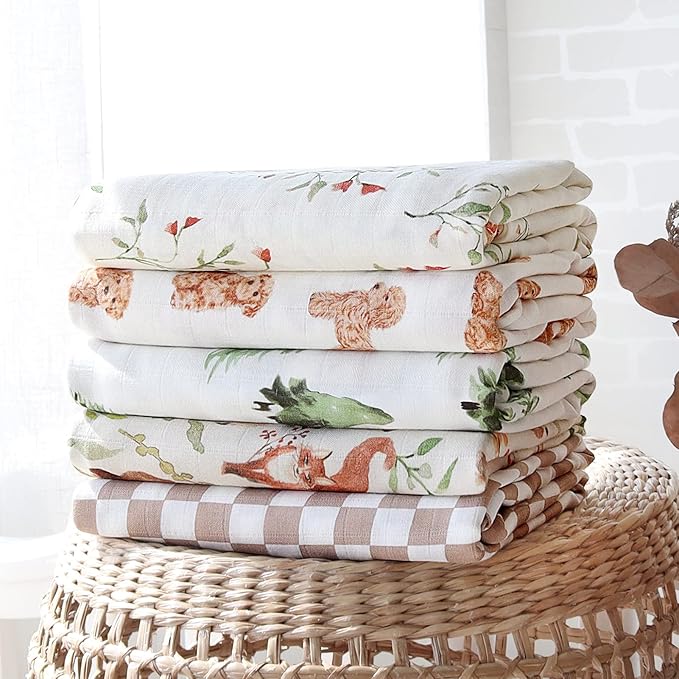 LifeTree Baby Swaddle Blankets Dog, 70% Viscose from Bamboo and 30% Cotton Muslin Swaddle Blankets Boys Girls Swaddling Wrap Receiving Blanket for Newborn, Large 47" x 47", Poodle Puppy