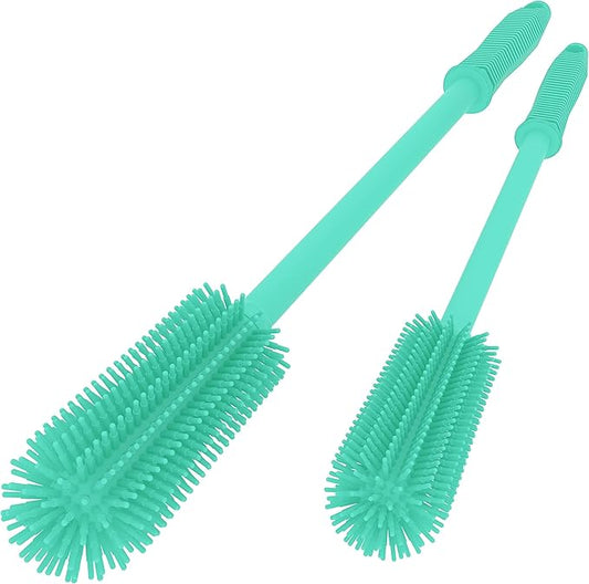 Silicone Bottle Cleaning Brush | 2 Pack| Water Bottle Brush Cleaner Brush for Hydro Flask,Glassware,Vacuum Sports Bottle&Vases,Water Bottle Cleaner Brush for Narrow Neck Containers