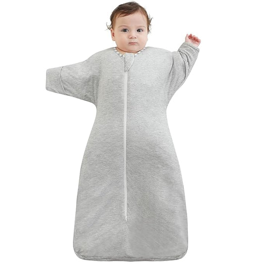 PuppyPaws Baby Sleep Sack 1.5 TOG, Transitional Swaddle with Arms Up Length Sleeves and Mitten Cuffs, Sleep Sack 3-6 Months, Wearable Blanket Baby, 95% Rayon derived from Bamboo, 5% Spandex