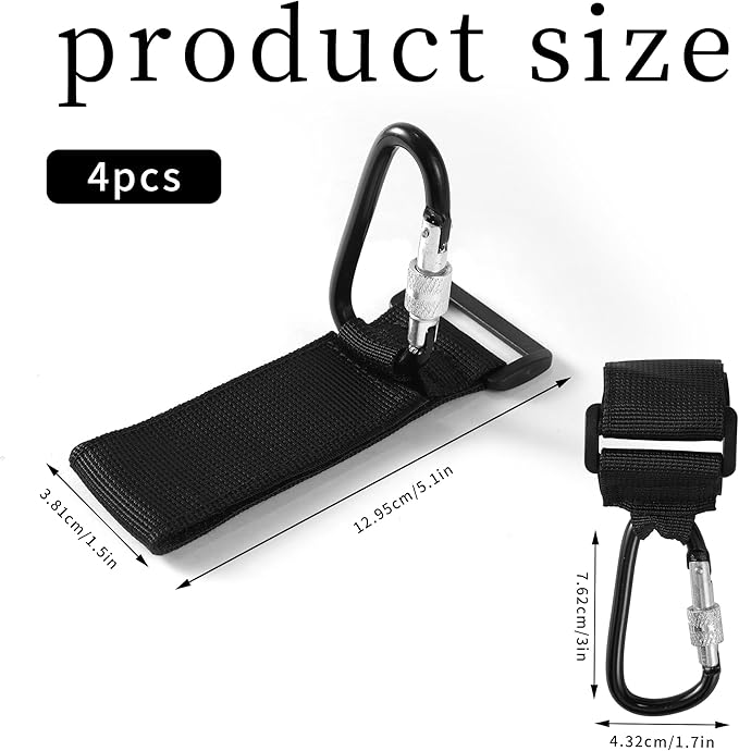 4 Pcs Walker Hook Hanging,Versatile Anti-Fall Off Stroller Hooks for Hanging Diaper Bags Walker Rollator Crutches Wheelchair, Purses, and Shopping, Hang It Anywhere You Need It(Black)
