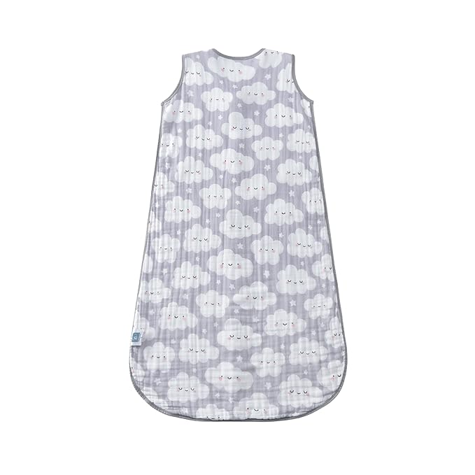 TADO MUSLIN Baby Sleep Sack 2-4 T Baby Wearable Blanket 100% Organic Cotton 0.5 TOG Toddler Sleep Sacks 2- Way Zipper Soft 4 Layers Muslin 2T 3T 4T Cloud