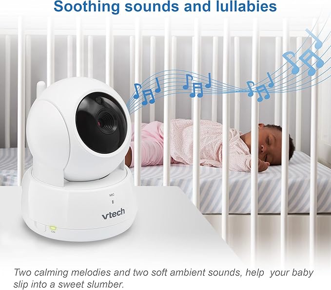 VTech VM923 Baby Monitor, 2.8” Screen, Pan-Tilt-Zoom, 1000ft Long Range, Night Vision, 2-Way Audio, Temperature Sensor, Lullabies, Secure Transmission No WiFi