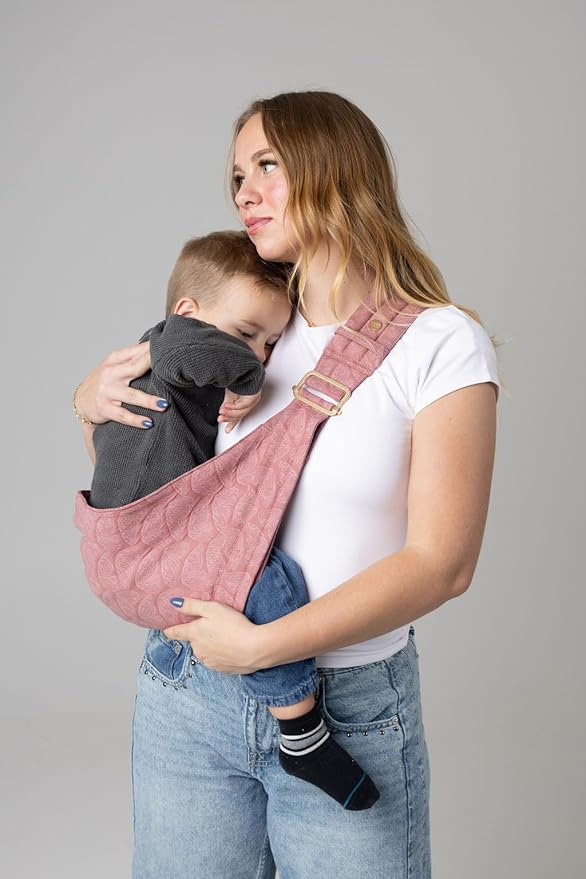 Mabē Monarch Toddler Sling Carrier – Ergonomic Hip Carry Support for Toddlers – Adjustable and Breathable Sling for Easy Up/Down & Comfortable Holding (16–45 lbs, Mauve Wings)
