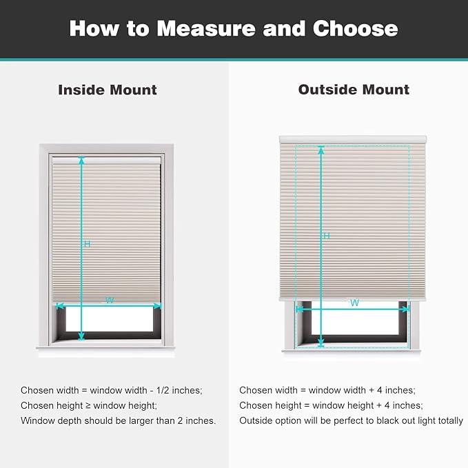 Changshade Cordless Cellular Shades, Blackout Honeycomb Shades for Windows, Pull Down Pleated Blinds, Easy to Install for Indoor Windows and French Doors,26" W x 64" H, Beige