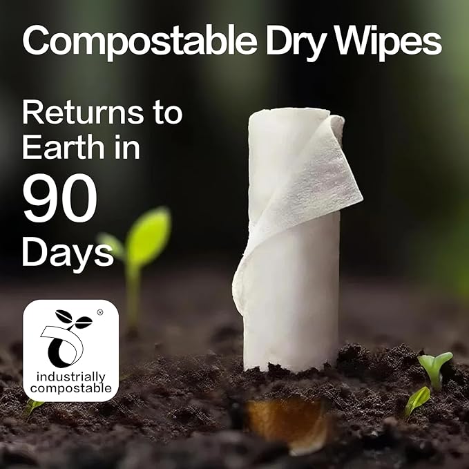 Winner 100% Cotton Dry Wipes, USDA Certified Baby Wipes, Soft & Gentle, Hypoallergenic & Unscented for Baby Sensitive Skin, Use Wet/Dry for Diaper Changes, Meals & Cleanup, Pack of 6, 600 pcs