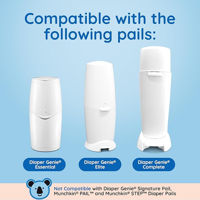 Reli. Diaper Pail Refill Bags, Compatible with Genie Complete, Expressions (10 Pack) Pail Refills Unscented | Odor Blocking, Strong, Easy Replacement | Holds up to 2,800 Newborn Diapers