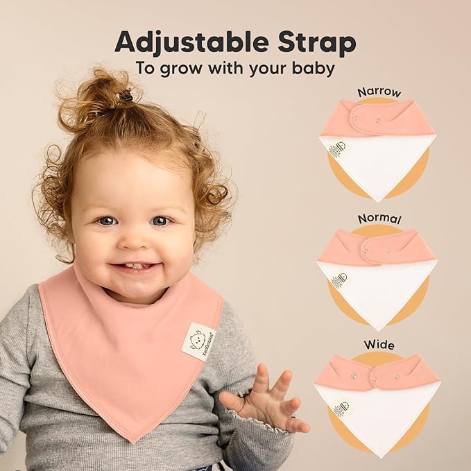 KeaBabies 8-Pack Organic Baby Bandana Bibs for Girls - Super Absorbent Triangle Baby Bibs for Drooling and Teething Infant, 100% Cotton Extra Soft for Newborn, Infant 0-36 Months (Embrace)