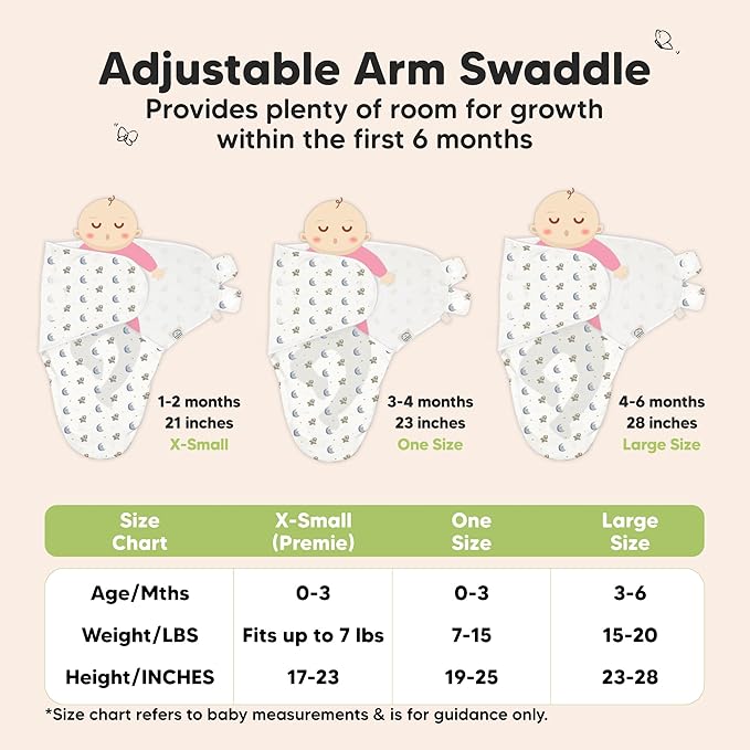 3-Pack Organic Baby Swaddle Sleep Sacks - Swaddles for Newborns, Infant 0-3 Months, Baby Girls, Boys, Soft & Snug Newborn Sleep Sack, Nursery Swaddling Blankets (Cosmo)