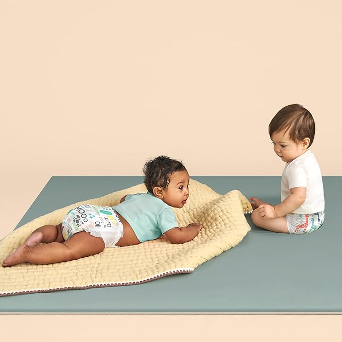 The Honest Company Comfort Dry Disposable Diapers for Sensitive Skin, Hypoallergenic, Fragrance-Free, Multi-Colored Giraffes + Barnyard Babies, Club Box, Size 2 (12-18 lbs), 72 Count