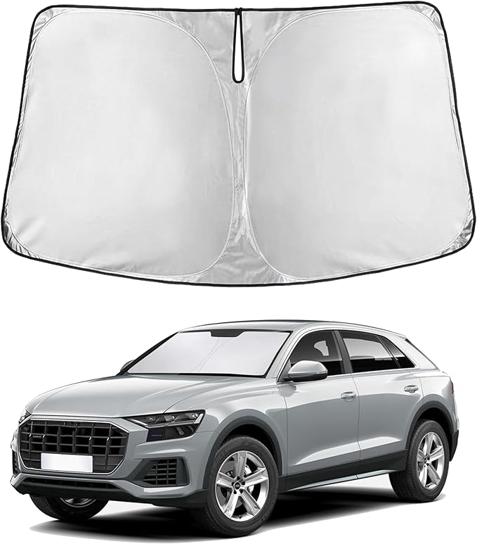 Econour Windshield Sunshade for Audi Q8 2019-2024 2025 2026, Sun Visor for Front Windshield & Window Sun Shade Cover, UV Heat Blocker & Protector, Car Accessories