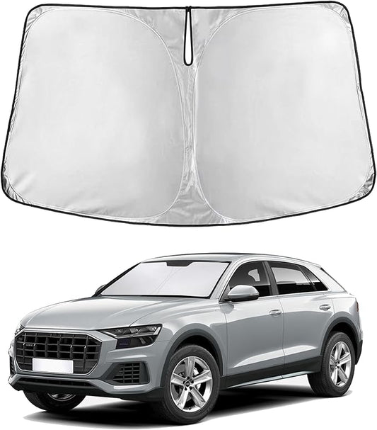 Econour Windshield Sunshade for Audi Q8 2019-2024 2025 2026, Sun Visor for Front Windshield & Window Sun Shade Cover, UV Heat Blocker & Protector, Car Accessories