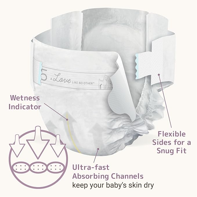 Bambo Nature Hypoallergenic Dream Baby Diapers, Premium Eco-Labeled Sustainable Diapers, Enhanced Leakage Protection, Totally Chlorine-free, Skin Friendly, and Super Absorbent - Size 5 (300 Count)