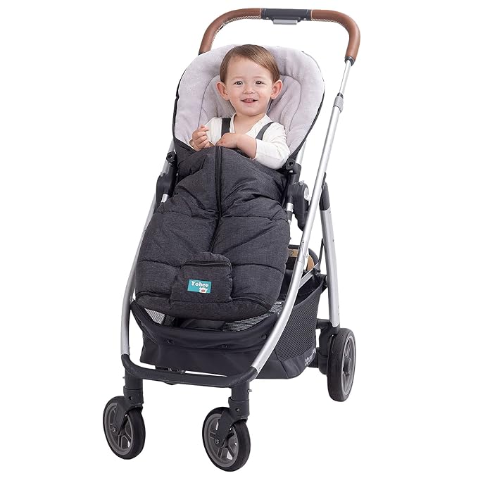 Yobee Winter Waterproof Warm Stroller Bunting Bag, Center and Botton Open for Easy in and Temperature Control, Multi Use, Toldder Size, Grey