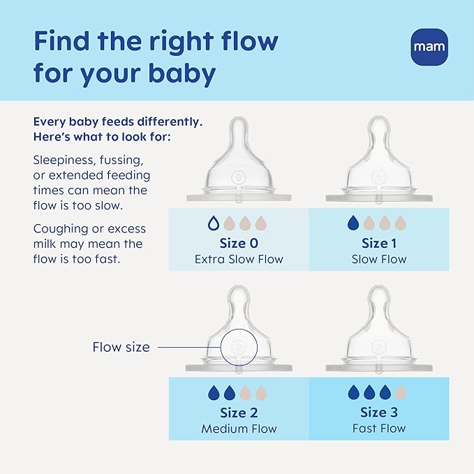 MAM Premium Glass Baby Bottles, Easy Switch Between Breast and Bottle, Feel Good Slow Flow, Newborn Essentials Must Have, 2+ Months, BPA Free, 9oz, Unisex, 3 Pack