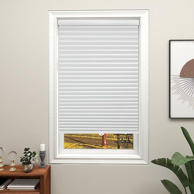 Changshade Blackout Blinds Black Out Shade for Indoor Windows, Cordless Cellular Shades Room Darkening Honeycomb Blinds for Bedroom, Bathroom, Shade Size 72 inch High 53 inch Wide, White