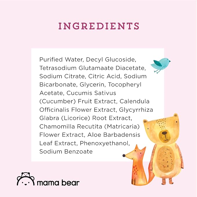 Amazon Brand - Mama Bear 99% Water Baby Wipes, Hypoallergenic, Fragrance Free, 72 Count