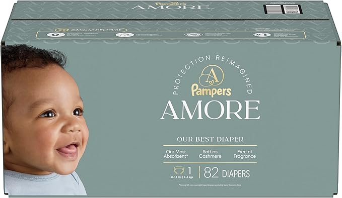 Pampers Amore, Size 1 (8-14 lbs), 82 Count, Our Best Diaper