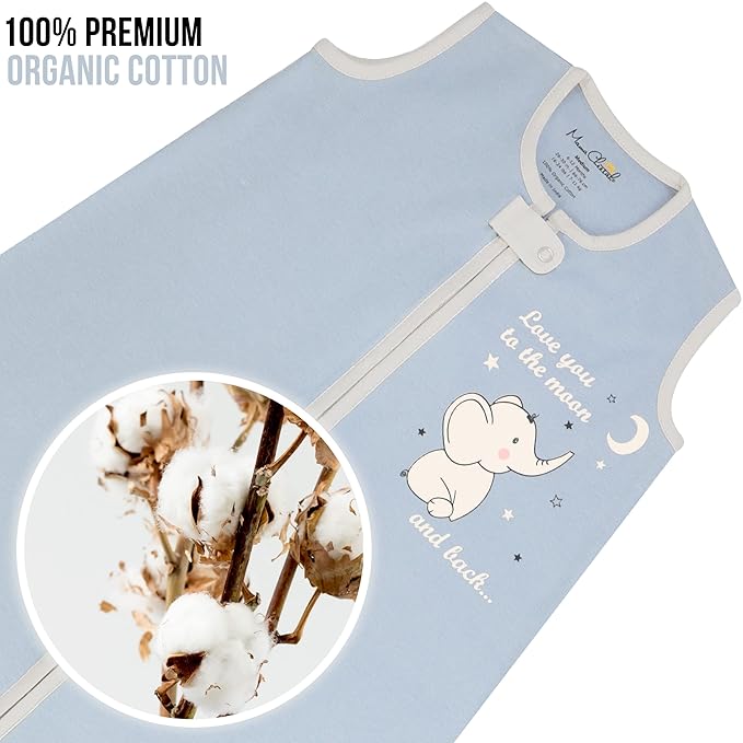 Mama Cheetah Baby Sleep Sack 0.5 TOG, Organic Cotton Baby Wearable Blanket with Two-Way Zipper, Swaddle Transition Baby Sleeping Bag for Newborn Infant Toddler Boy Girl, 24-48 Months
