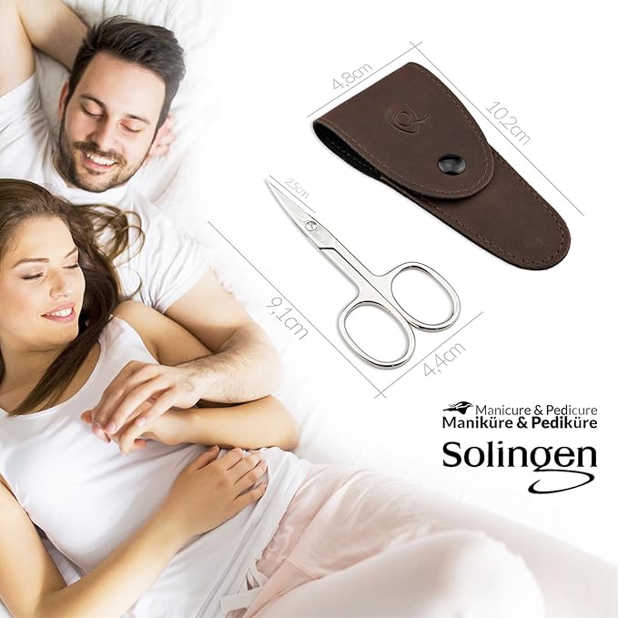 marQus Anti-Slip Curved Manicure Scissors - Precision German Steel - Micro-Serrated Blades to Prevent Slipping - Includes Premium Storage Case