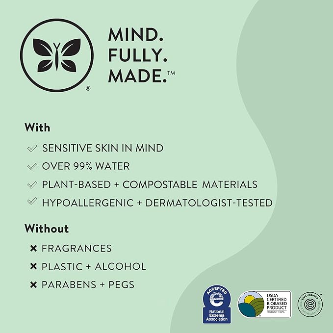 The Honest Company Unscented Wipes Over 99% Water Compostable Plant-Based Baby Hypoallergenic for Sensitive Skin EWG Verified Geo Mood 72 Count