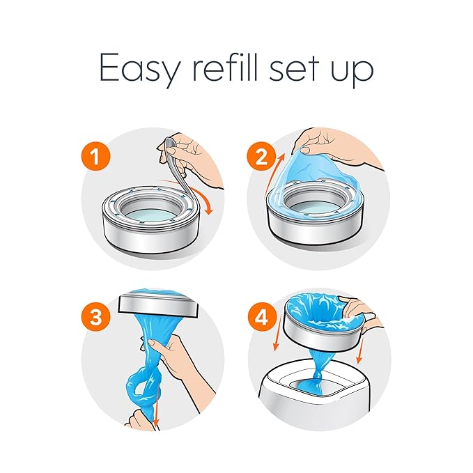 Diaper Genie Bags Refills 270 (Pack of 8) Clean Laundry Scent | Diaper Pail Refills with Max Odor Lock | Holds up to 2160 Newborn Diapers