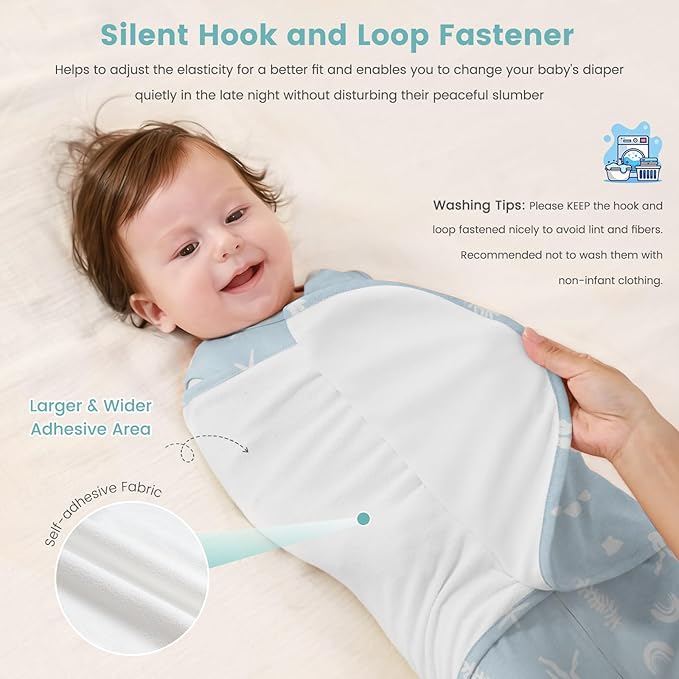 LILBESTIE Baby Swaddle Sleep Sack, 1.0 Tog New-Parent-Friendly Swaddle for Newborns & infant 6-12 Months Baby Wearable Blanket Reduce Startle Reflex, Newborn Boys Girls Registry Essentials