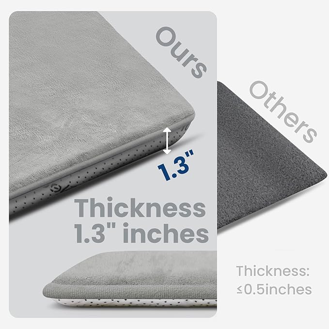 Baby Play Mat for Floor,Extra Large 59"×71" Playpen Mat for Tummy Time,Thicker Padded Elasti Foam Activity Mats for Toddler,Infant,Kids,Water Repellent Ultra Soft Velvet,Non-Slip Backing Safe for Crawling,Nursery & Playroom(Light Grey)