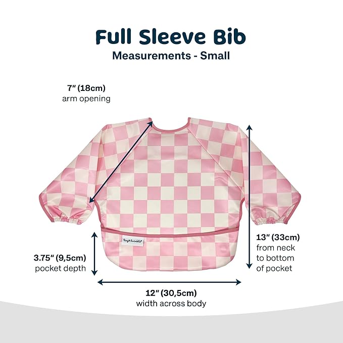Tiny Twinkle Long Sleeve Bib for Babies & Toddlers | Waterproof Smock Bib for Eating | Machine Washable & Mess-Proof Feeding Essentials | Newborn Shower Gift (Cotton Candy, 6–24M)