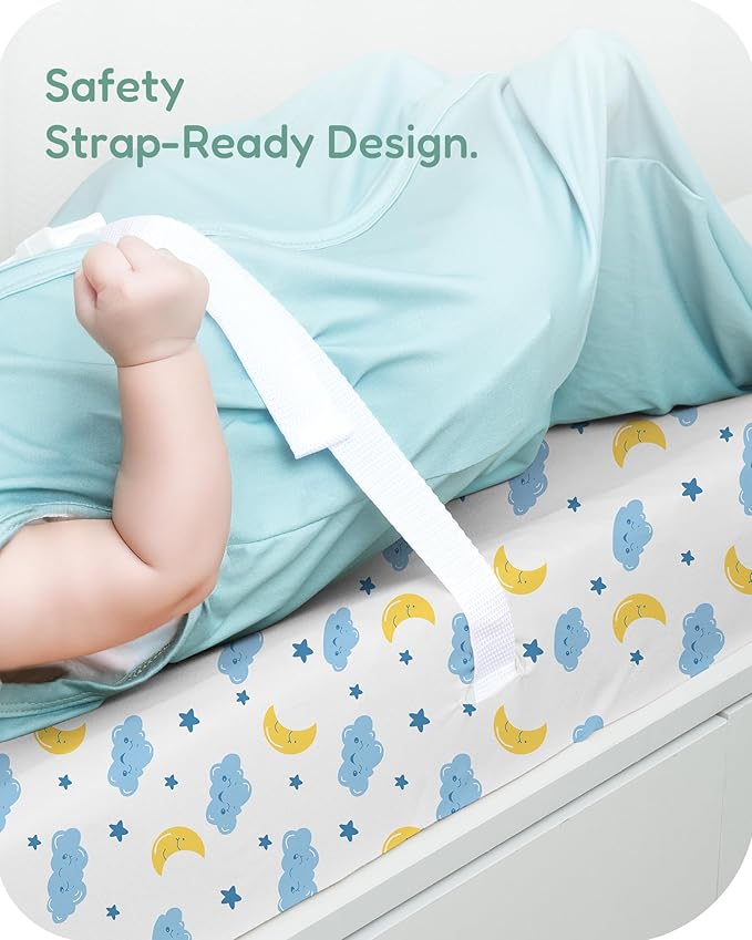 Extra Stretchy Changing Pad Cover, Ultra Soft Premium Jersey Knit Changing Pad Sheets, Unisex for Boys Girls, Fits All Standard Changing Tables/Dresser Tops - 2 Pack