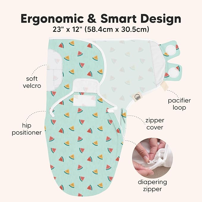 Baby Swaddle Sleep Sacks with Zipper - 3-Pack Swaddles for Newborns 0-3 Months, Infant, Baby Girls, Boys, Soft & Durable Newborn Sleep Sack, Easy Diaper Change Swaddling Blanket (Beach Day)