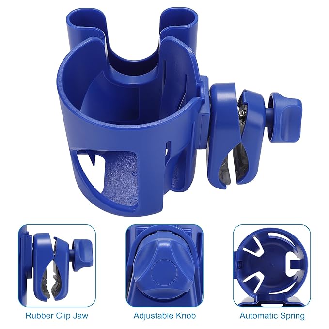 Accmor Universal Cup Holder, Stroller Cup Holder with Phone Holder, 360° Rotatable Large Caliber Designed Bottle Holder for Stroller, Bike, Wheelchair, Walker, Scooter