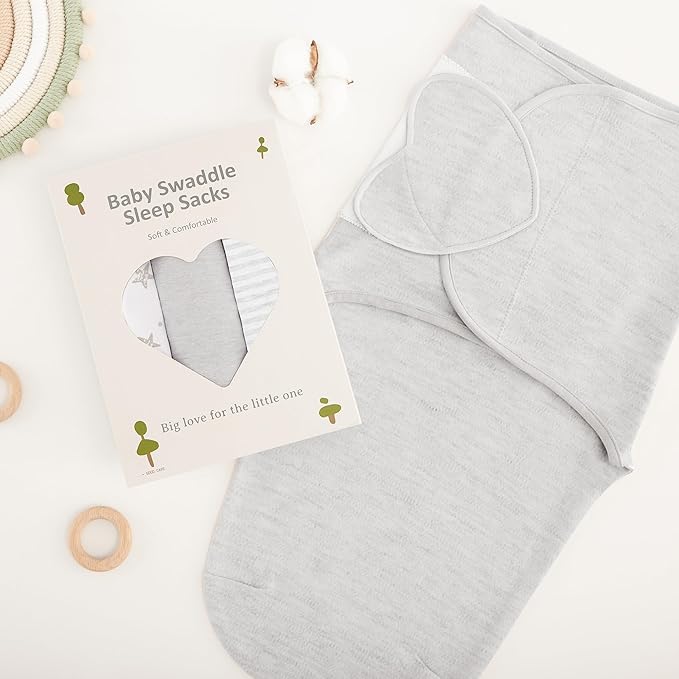 Susurration Swaddles for Newborns, 100% Cotton Baby Swaddle Sleep Sack, with Adjustable Velcro, Breathable and Durable Unisex Swaddle Sleep Sack, 3 Pack