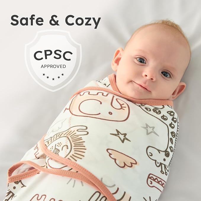 Yoofoss Baby Swaddles for Newborns 100% Organic Cotton, Adjustable Swaddle Sleep Sack 3-6 Months Newborn Swaddle Sack, Breathable Soft(Medium)