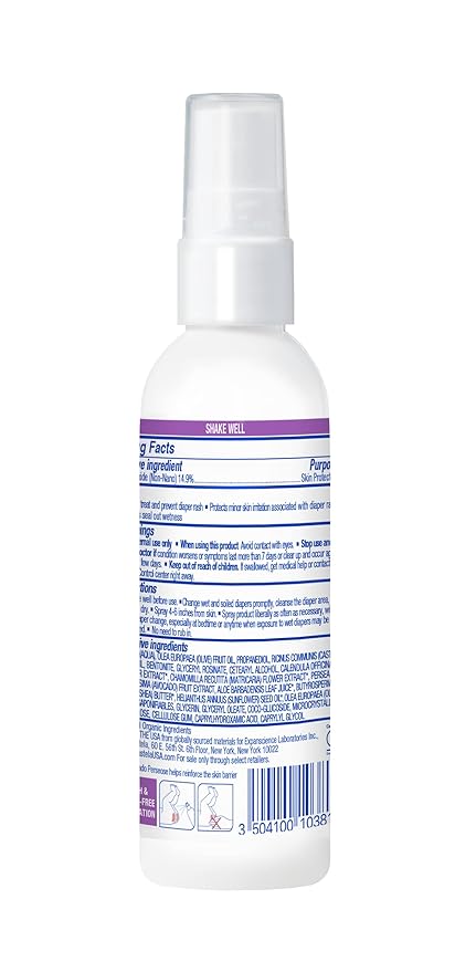 Mustela Baby Diaper Rash Cream Spray – Touch-Free protectant with Zinc Oxide & Natural Avocado - Treats, Soothes and Prevents Diaper Rash- Fragrance-Free - 3 fl. oz