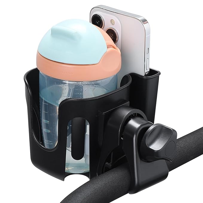 Accmor Universal Cup Holder, Stroller Cup Holder, 360° Rotatable Large Caliber Designed Bottle Phone Holder for Stroller, Bike, Wheelchair, Walker, Scooter