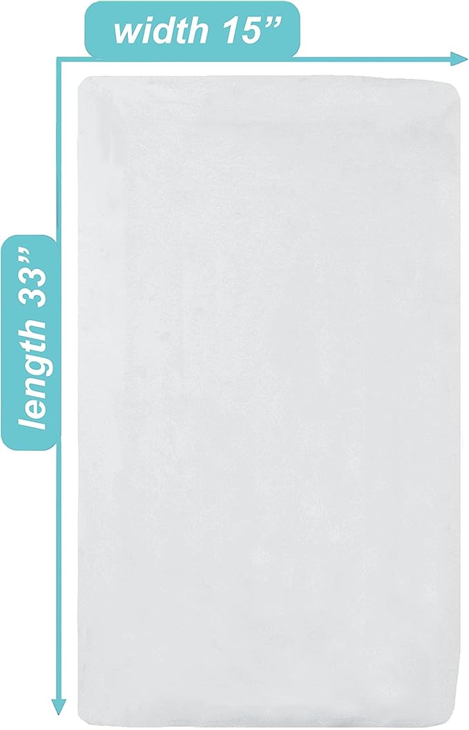 American Baby Company 15" x 33" Fitted Bassinet Sheet, 100% Natural Cotton Jersey Knit, White, Soft Breathable, for Boys and Girls, Pack of 2