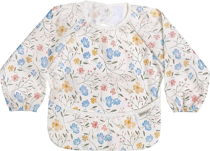 haakaa Long Sleeve Baby Bib, Waterproof & Adjustable Baby Smock Bib for Eating, Painting & Play, Easy Wipe Clean, 6–24M