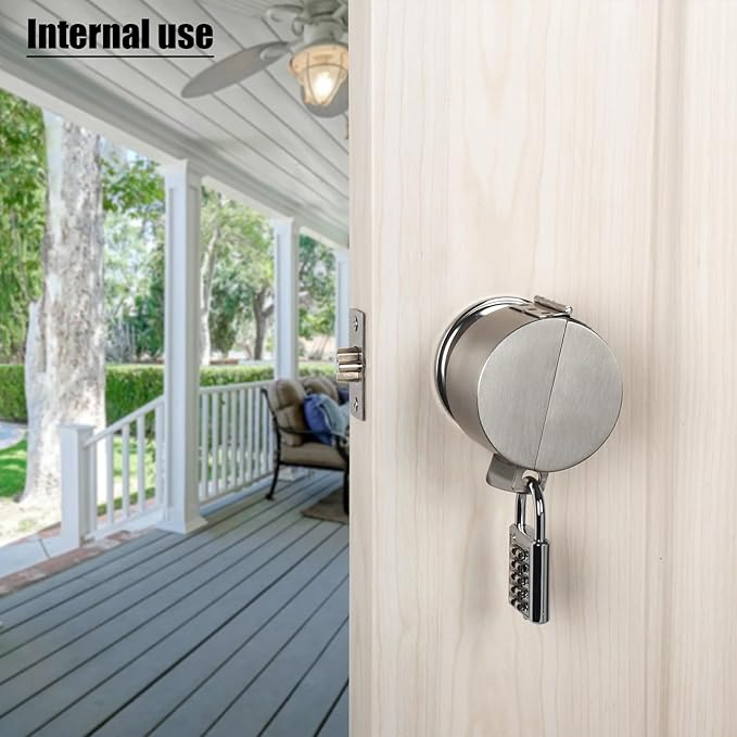 Door Handle Lock, Door Knob Lock Cover, Stainless Steel Construction – Designed to Cover and Lock The Door Handle, Preventing Rotation and Access to The Keyhole