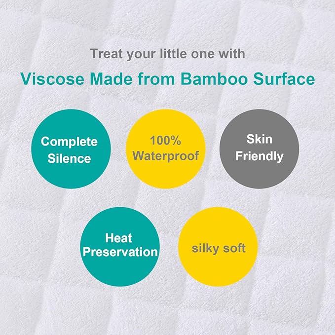 Waterproof Bassinet Mattress Pad Cover Compatible with besrey Baby Bassinet Bedside Sleeper, 2 Pack, Ultra Soft Surface, Breathable and Easy Care