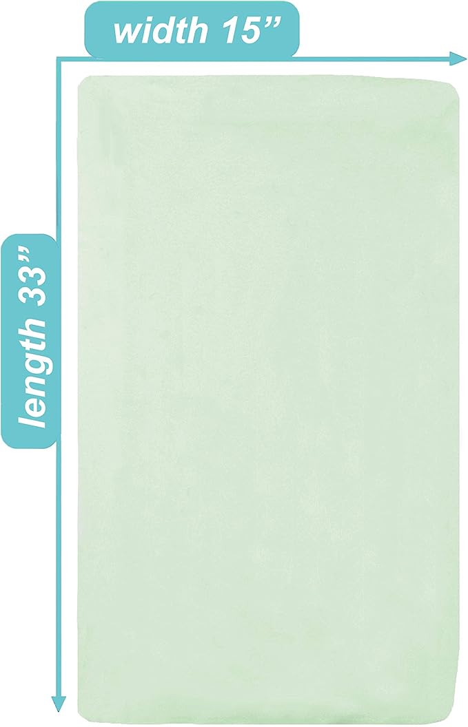 American Baby Company 15" x 33" Fitted Bassinet Sheet, 100% Natural Cotton Jersey Knit, Green, Soft Breathable, for Boys and Girls (Pack of 2)