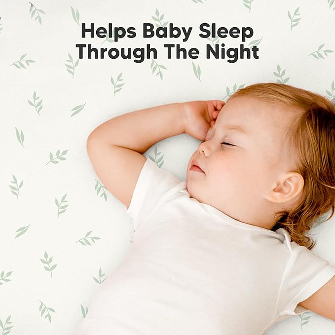 2 Pack and Play Sheets, Waterproof Mini Crib Sheets Fitted - 38x26 Organic Cotton Pack N Play Sheets for Graco Pack and Play Mattress, Playard Baby Crib Sheets, Neutral for Boy, Girl, Toddler (Herb)