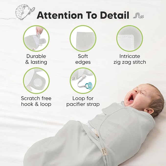 3-Pack Organic Baby Swaddle Sleep Sacks - Swaddles for Newborns, Infant 0-3 Months, Baby Girls, Boys, Soft & Snug Newborn Sleep Sack, Nursery Swaddling Blankets (Ripple)