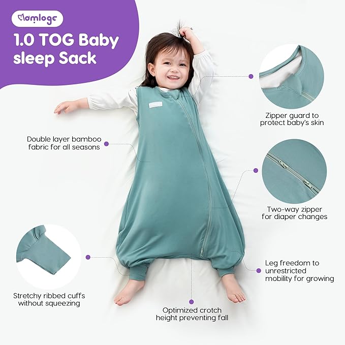 Aomloge PuppyCozy: Toddler Sleep Sack 9-48 Months, 1.0 Tog Sleep Sack with Legs, Baby Wearable Blanket
