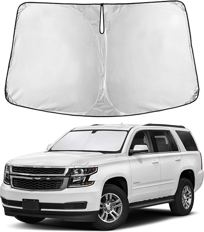 Econour Windshield Sunshade for Chevrolet Tahoe 2015-2018 2019 2020, Sun Visor for Front Windshield & Window Sun Shade Cover, UV Heat Blocker & Protector, Car Accessories