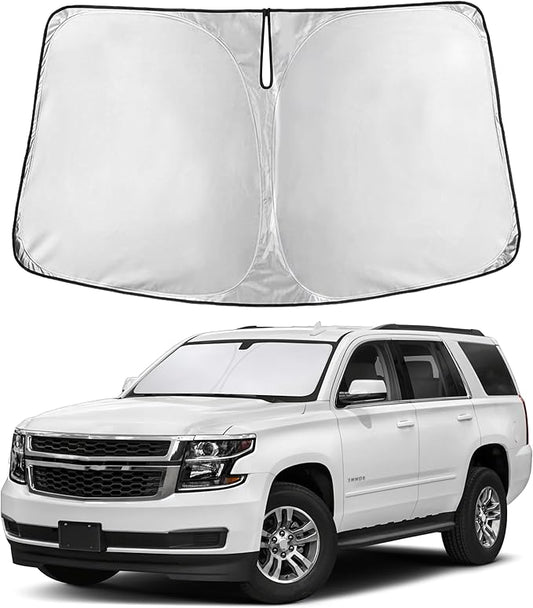 Econour Windshield Sunshade for Chevrolet Tahoe 2015-2018 2019 2020, Sun Visor for Front Windshield & Window Sun Shade Cover, UV Heat Blocker & Protector, Car Accessories