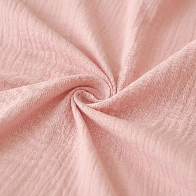Muslin Crib Sheets for Girl Boy, 100% Cotton Neutral Baby Crib Sheets Fitted for Standard Crib Mattress, Soft and Breathable - 28"x 52", 2 Pack (Blossom, Pink)