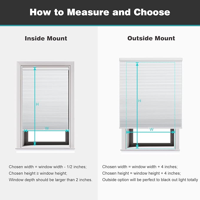 Changshade Cordless Cellular Shades, Light Filtering Honeycomb Shades for Windows, Pull Down Pleated Blinds, Easy to Install for Indoor Windows and French Doors,34.5" W x 64" H, White